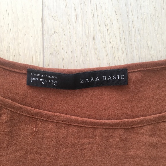 ZARA Chiffon 3/4 Sleeve Top - Picture 2 of 4